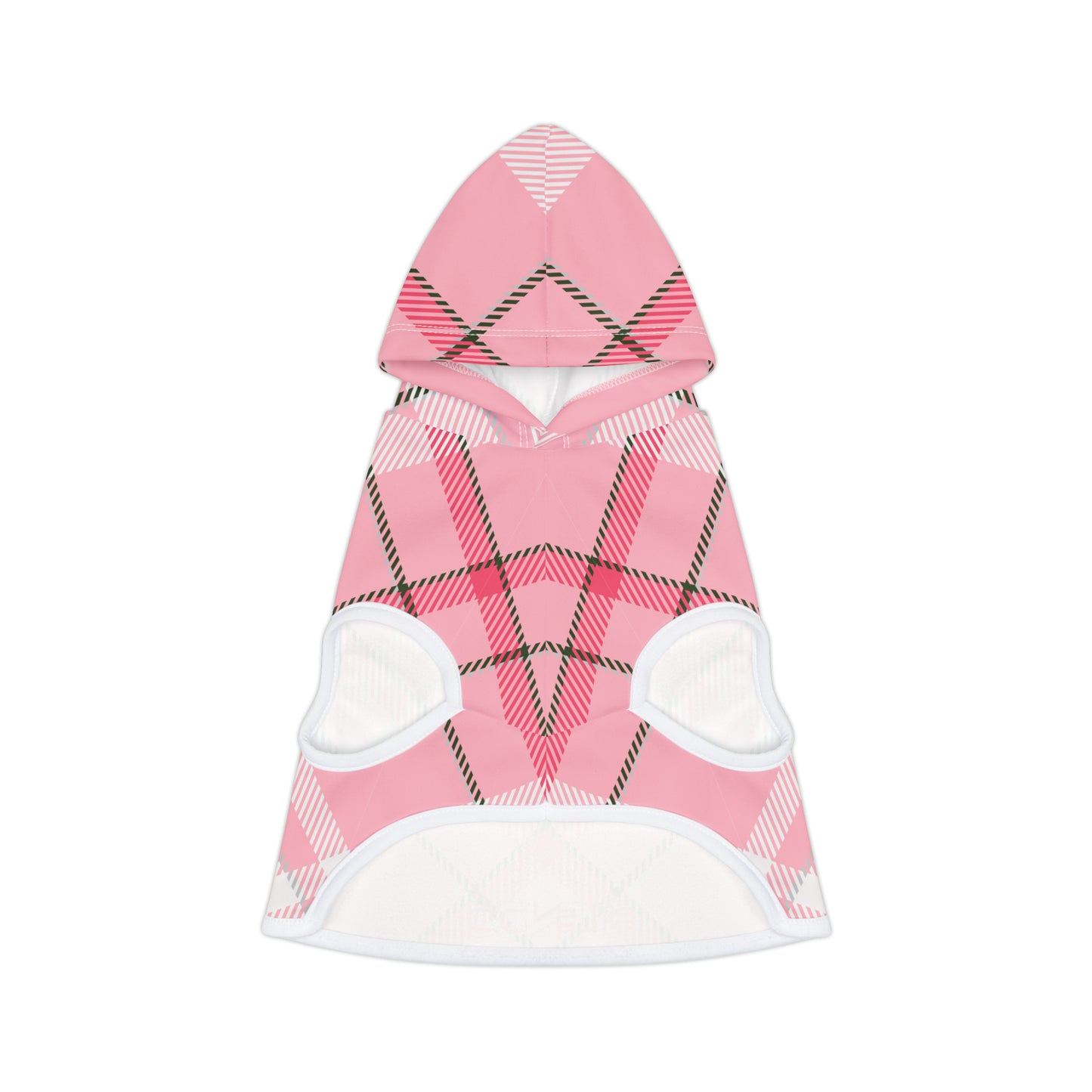 Pet Hoodie - MADRAS PinkWhite