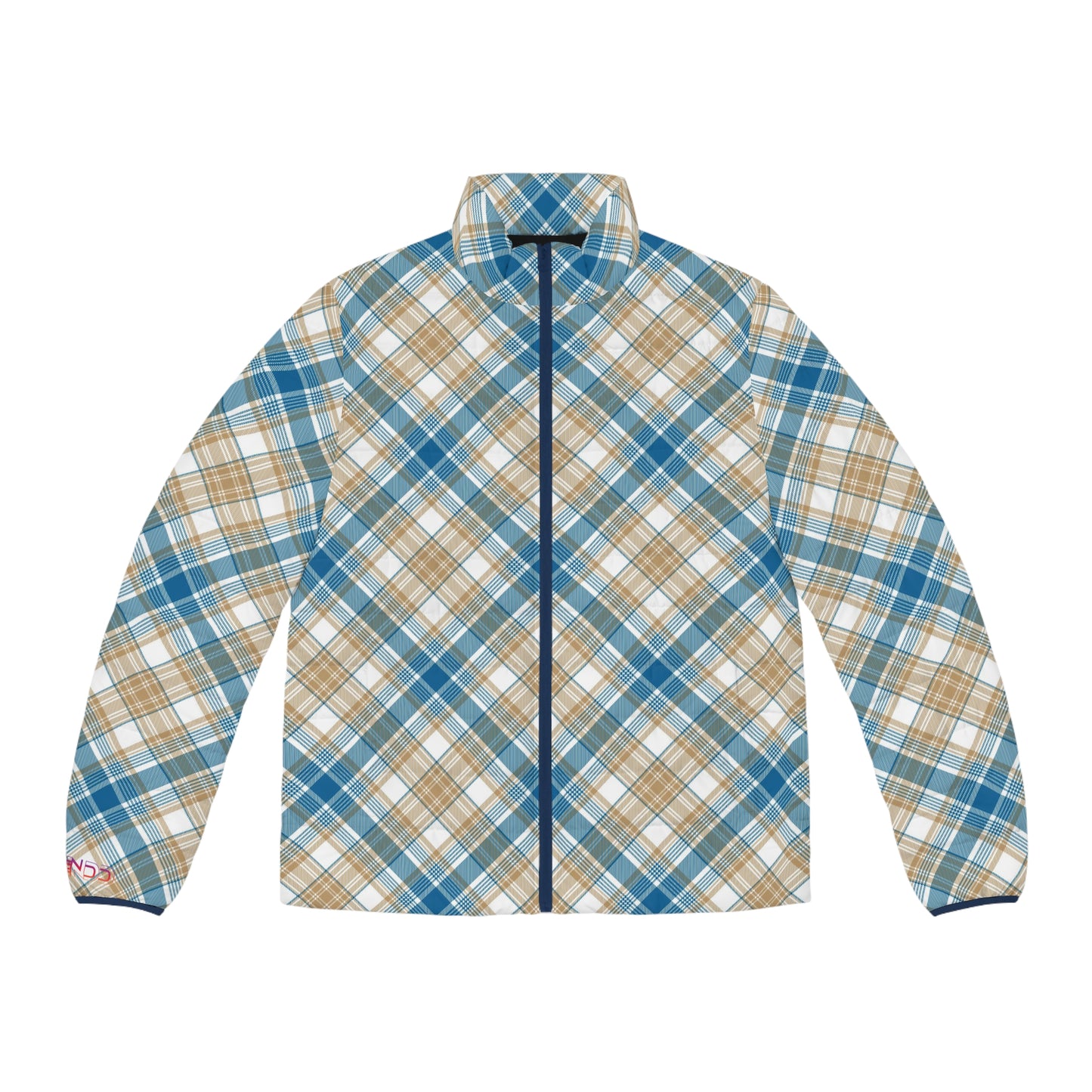 Winter 2024 Mens Puffer Jacket - MADRAS BlueTan