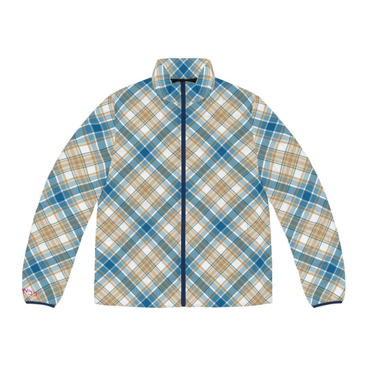 Winter 2024 Mens Puffer Jacket - MADRAS BlueTan