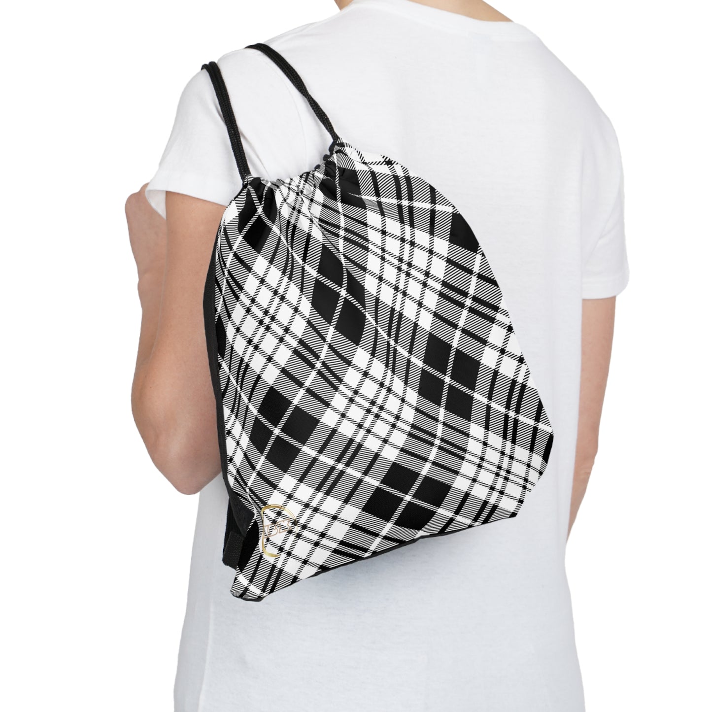 Winter 2024 - Outdoor Drawstring Bag MADRAS BlackWhite