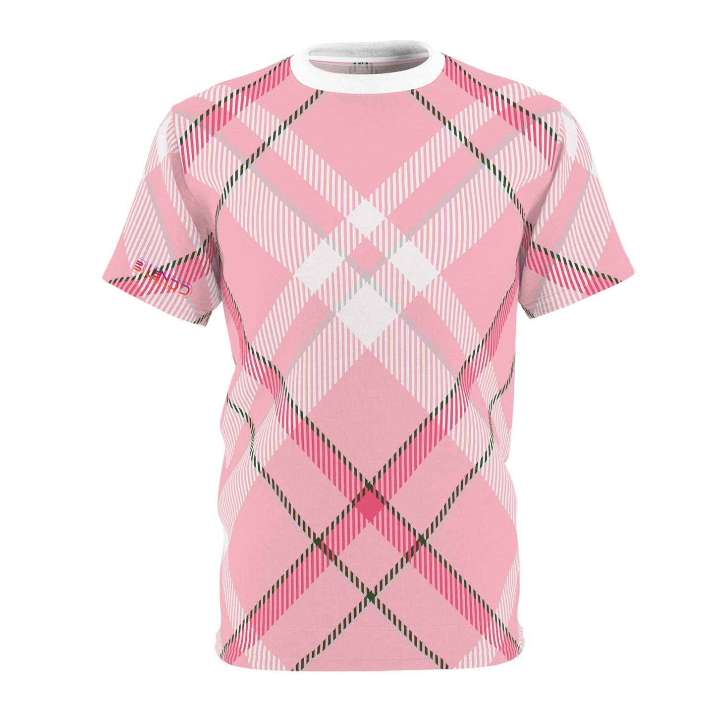 Mens Cut & Sew Tee - MADRAS PinkWhite