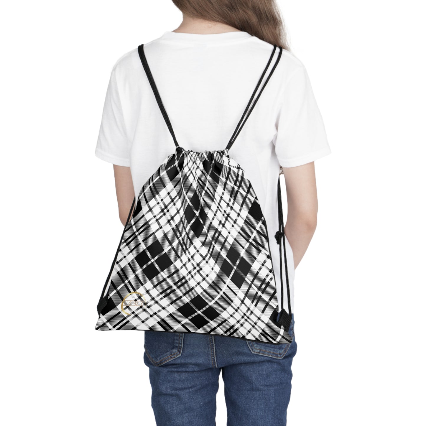 Winter 2024 - Outdoor Drawstring Bag MADRAS BlackWhite