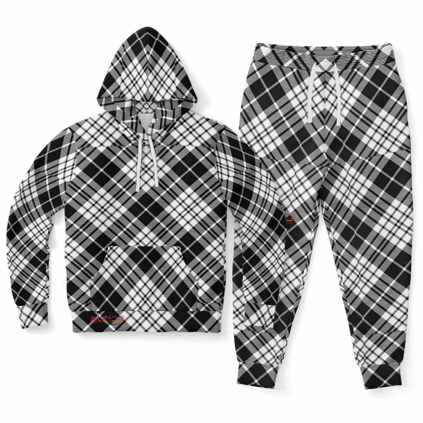 Winter 2024 Unisex Fashion Hoodie & Jogger - MADRAS BlackWhite Limited Edition