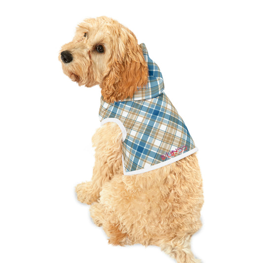 Sudadera con capucha para mascotas - MADRAS BlueTan 