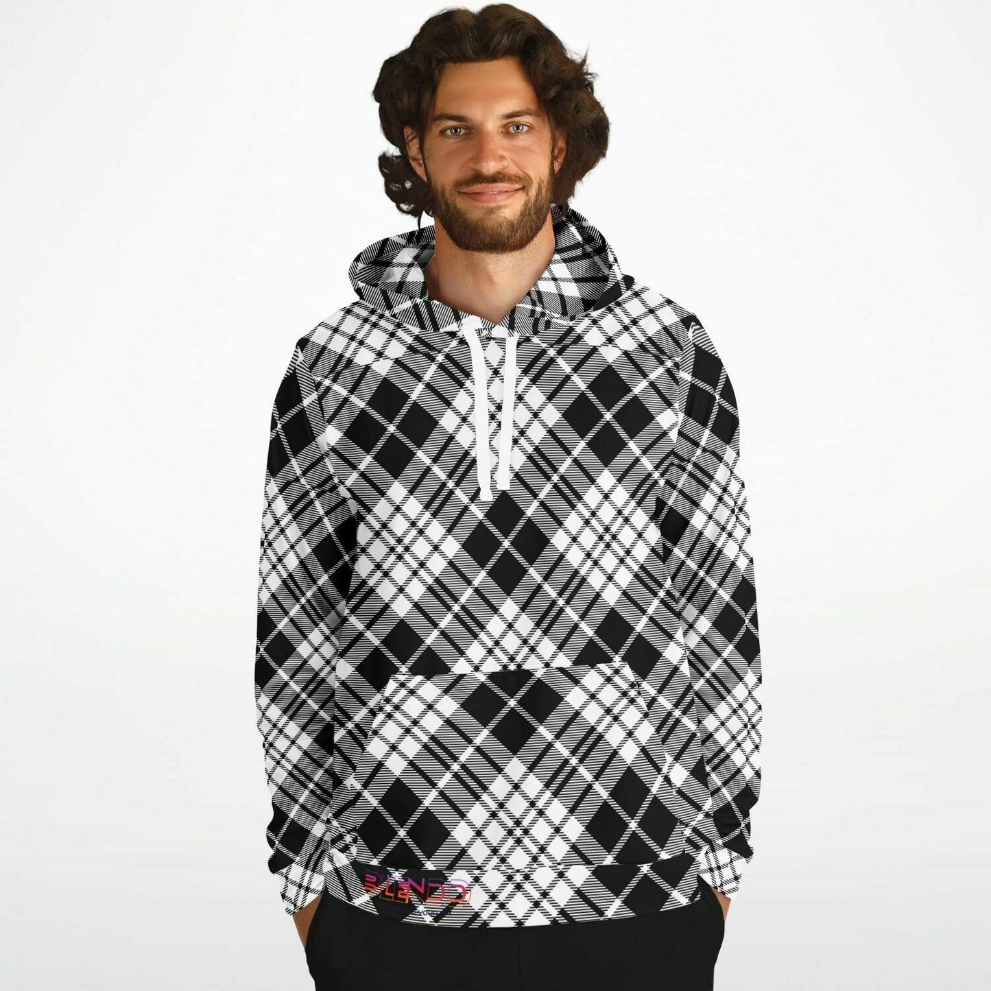 Winter 2024 Unisex Fashion Hoodie - MADRAS BlackWhite