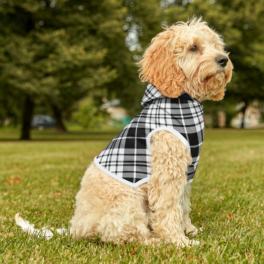 Sudadera con capucha para mascotas - MADRAS NegroBlanco 