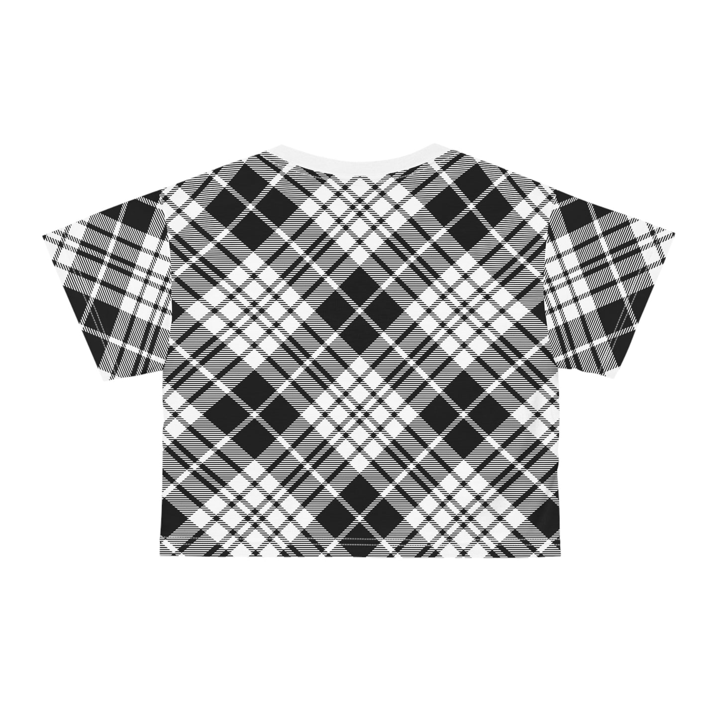 Camiseta corta para mujer - MADRAS BlackWhite 