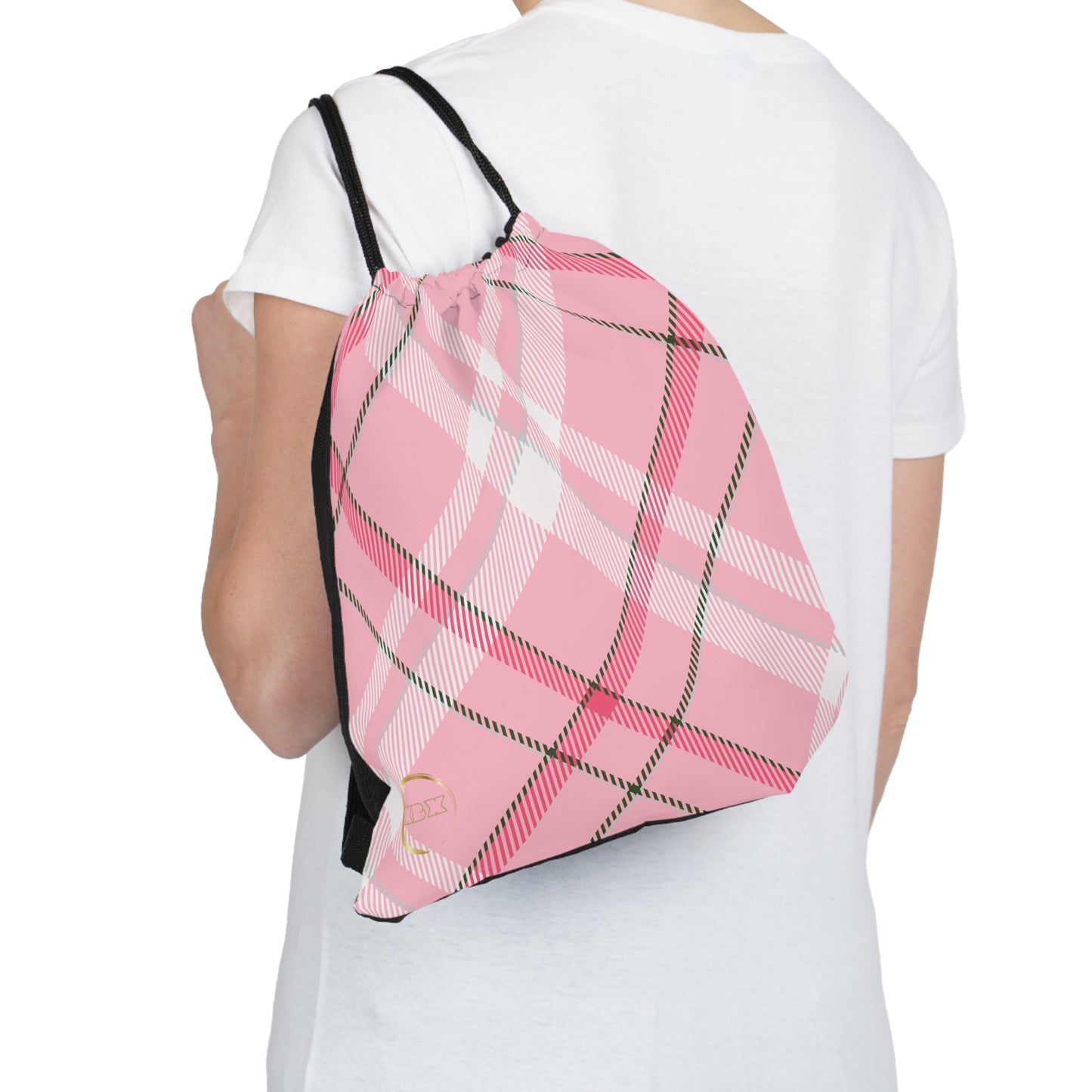 Winter 2024 - Outdoor Drawstring Bag MADRAS PinkWhite