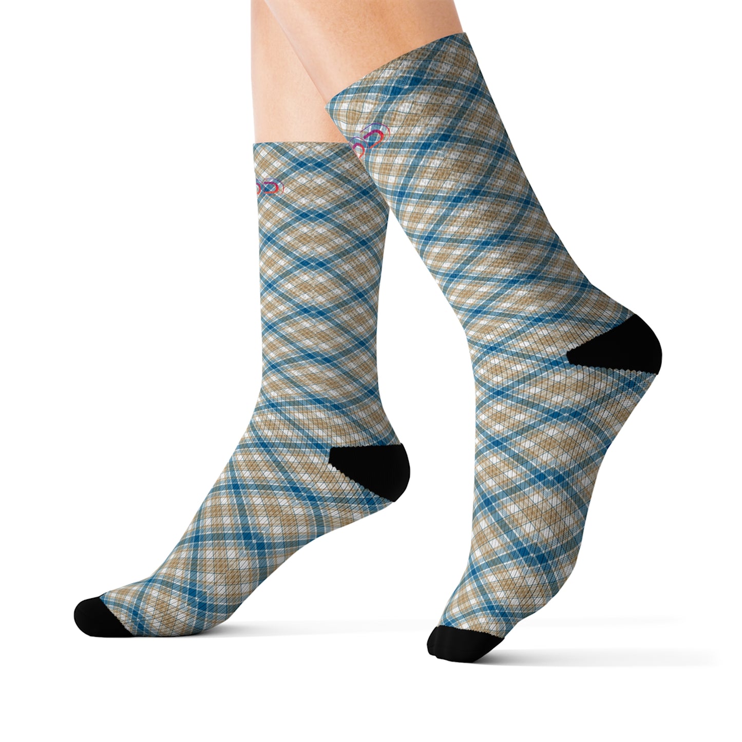 Winter 2024 Unisex Sublimation Socks - MADRAS BlueTan