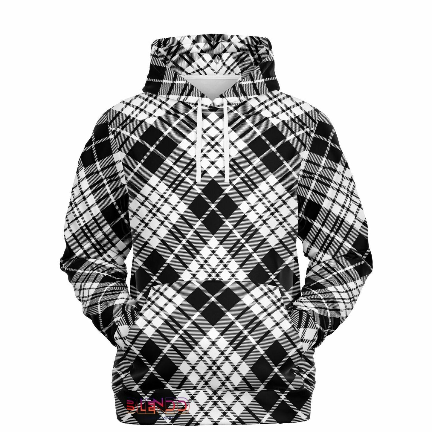 Winter 2024 Unisex Fashion Hoodie - MADRAS BlackWhite