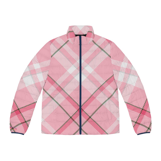 Winter 2024 Womens Puffer Jacket - MADRAS PinkWhite