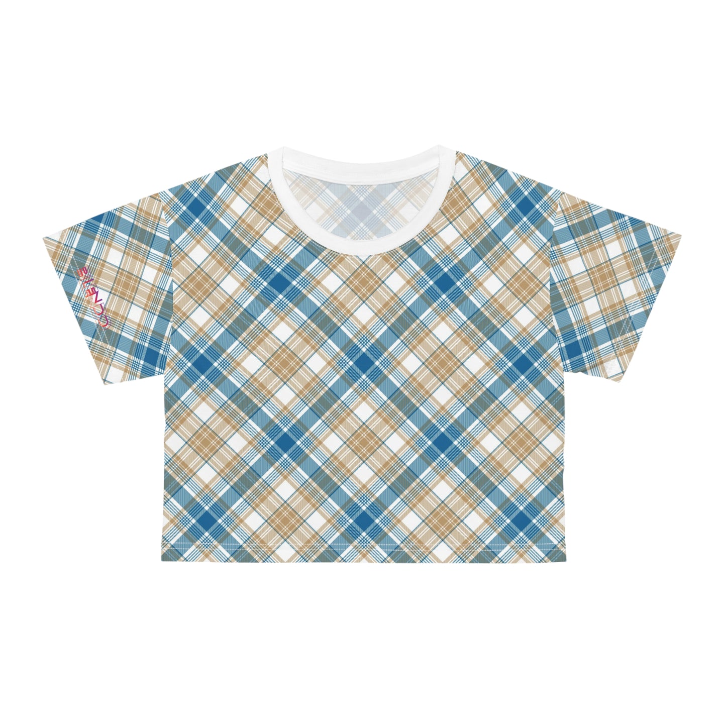 Womens Crop Tee - MADRAS BlueTan