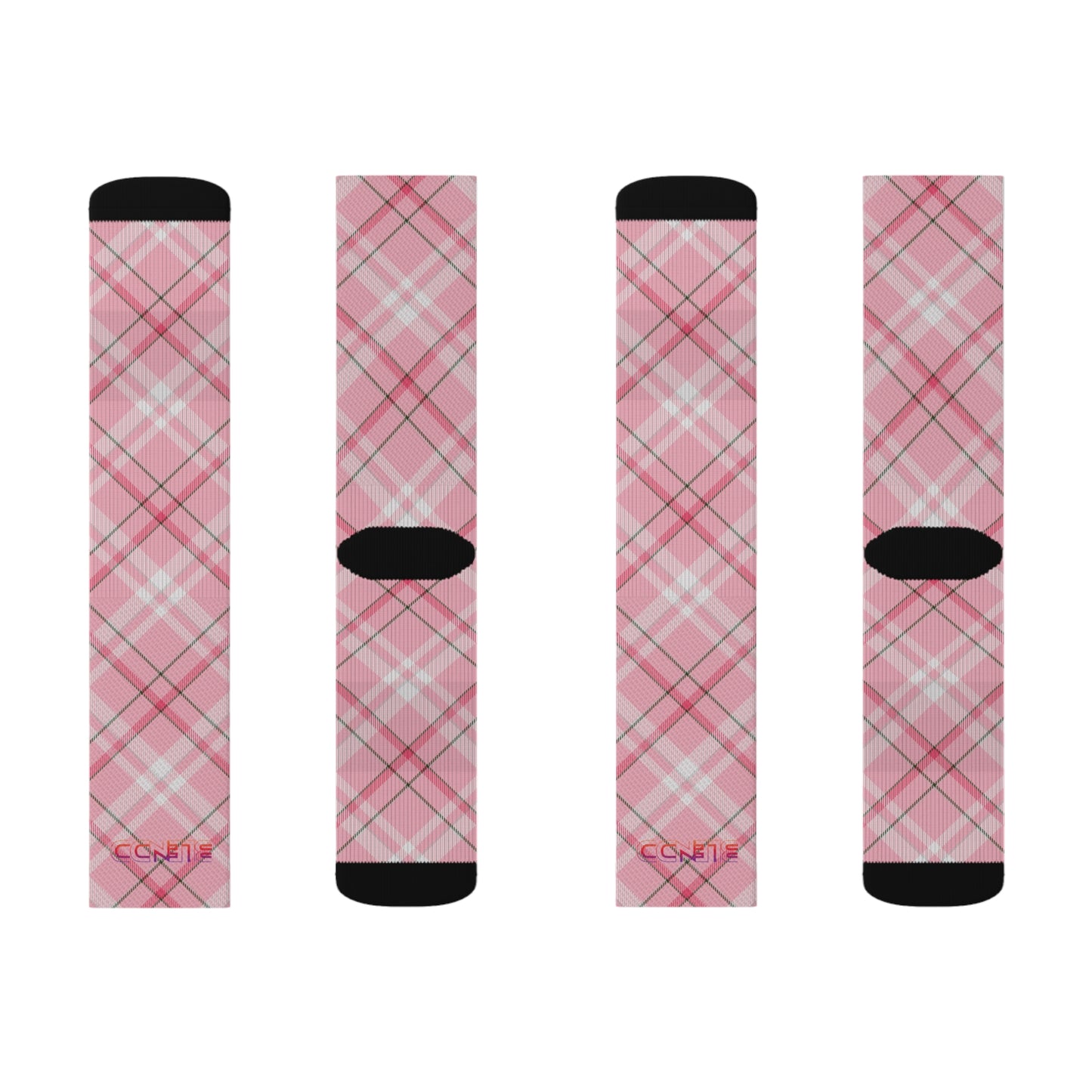 Winter 2024 Unisex Sublimation Socks - MADRAS PinkWhite