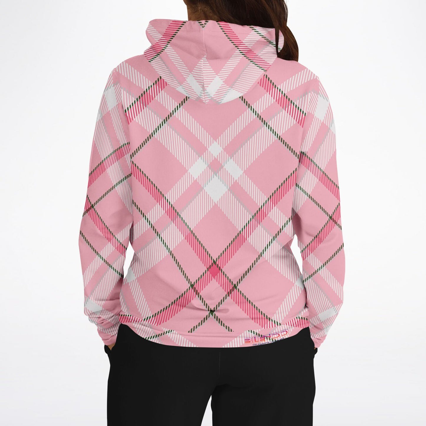 Sudadera con capucha de moda unisex invierno 2024 - MADRAS RosaBlanco 