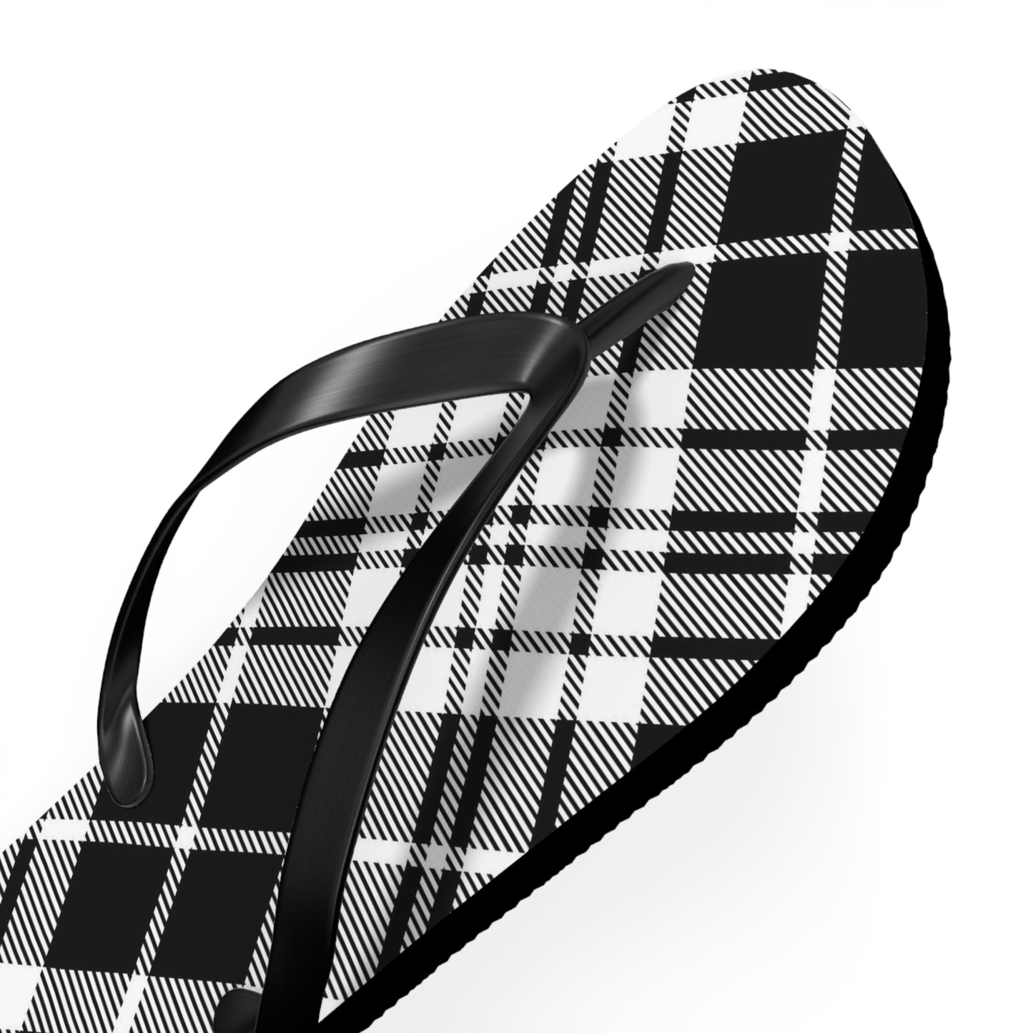 Unisex Flip Flops - MADRAS BlackWhite