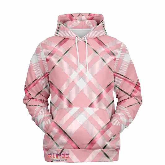 Sudadera con capucha de moda unisex invierno 2024 - MADRAS RosaBlanco 