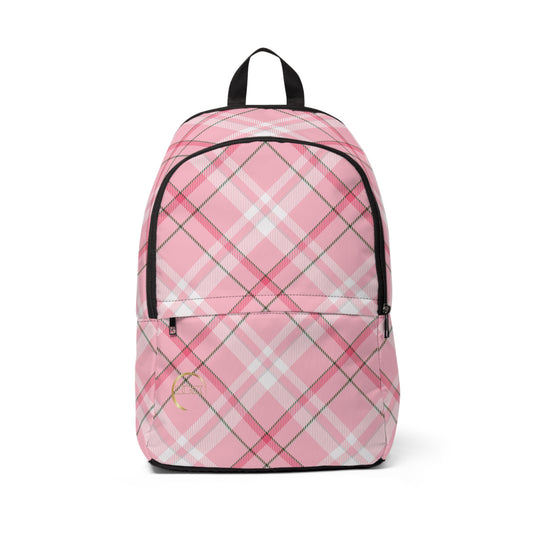 Winter 2024 Unisex Fabric Backpack - MADRAS PinkWhite