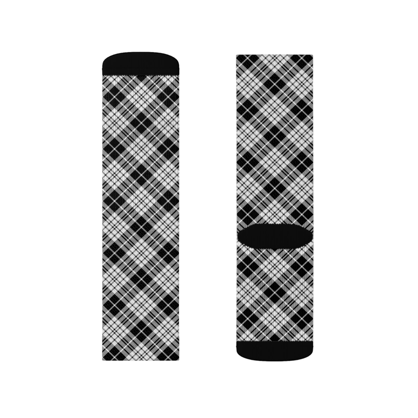 Winter 2024 Unisex Sublimation Socks - MADRAS BlackWhite