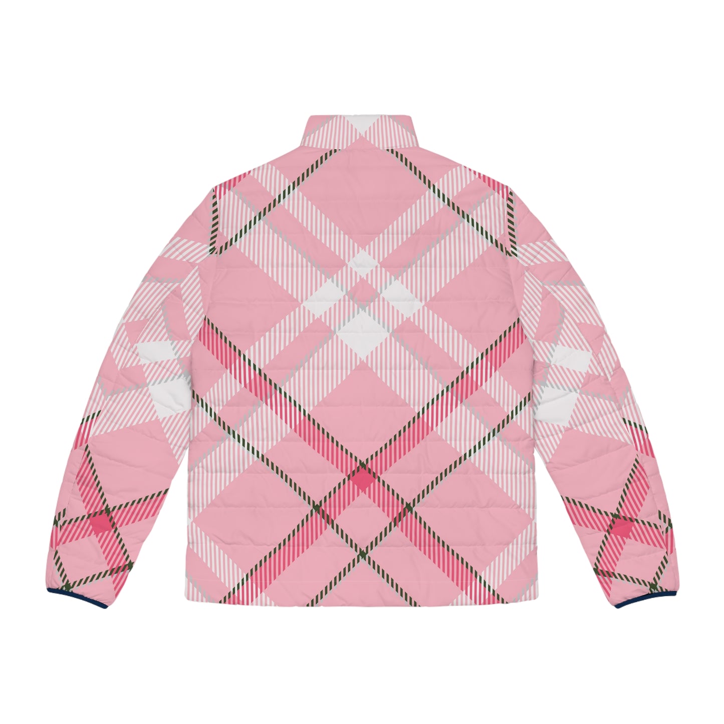 Winter 2024 Womens Puffer Jacket - MADRAS PinkWhite