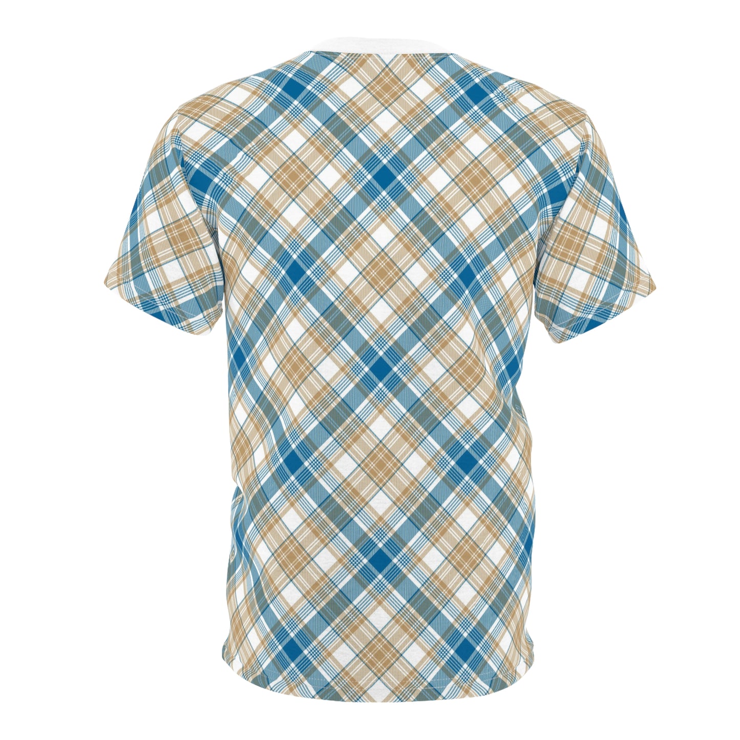 Camiseta cortada y cosida para hombre - MADRAS BlueTan 