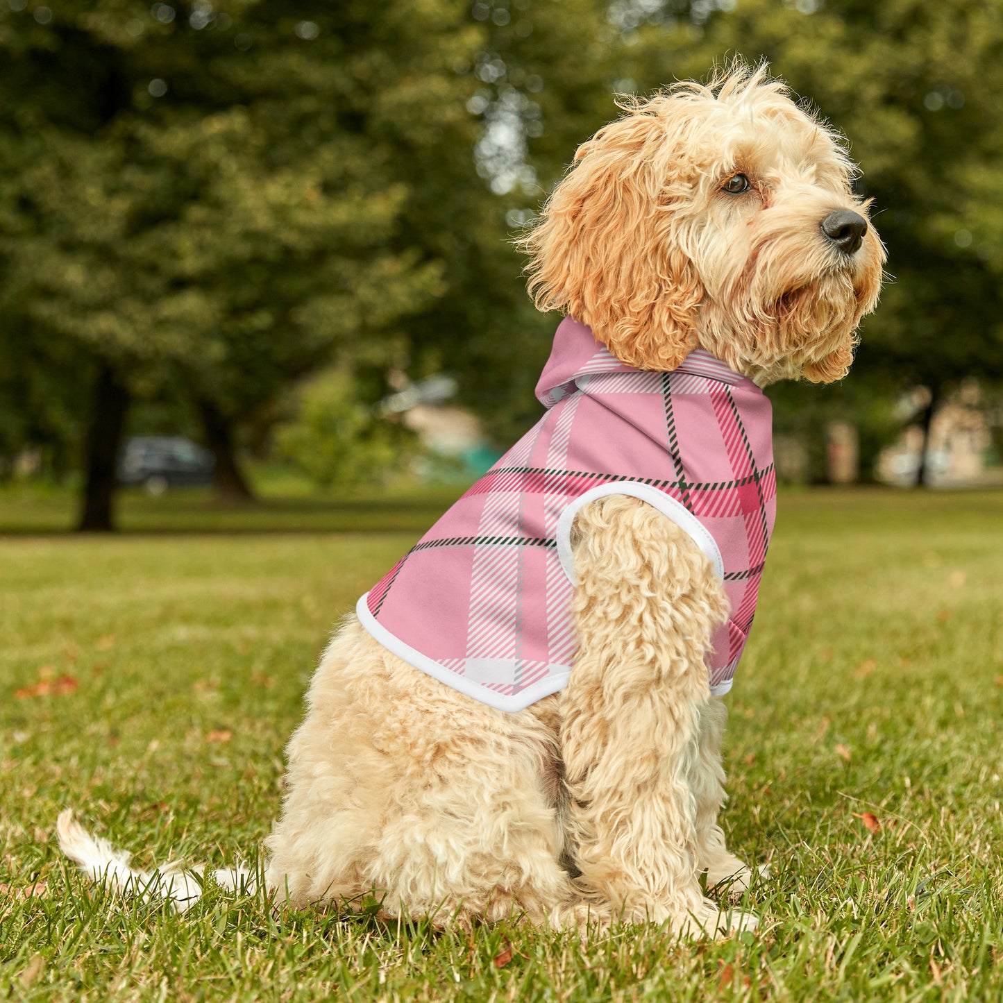 Pet Hoodie - MADRAS PinkWhite