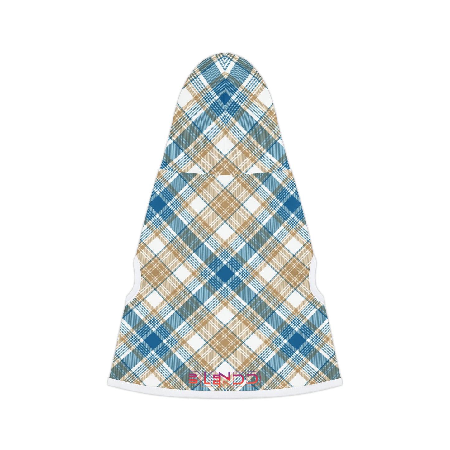 Pet Hoodie - MADRAS BlueTan