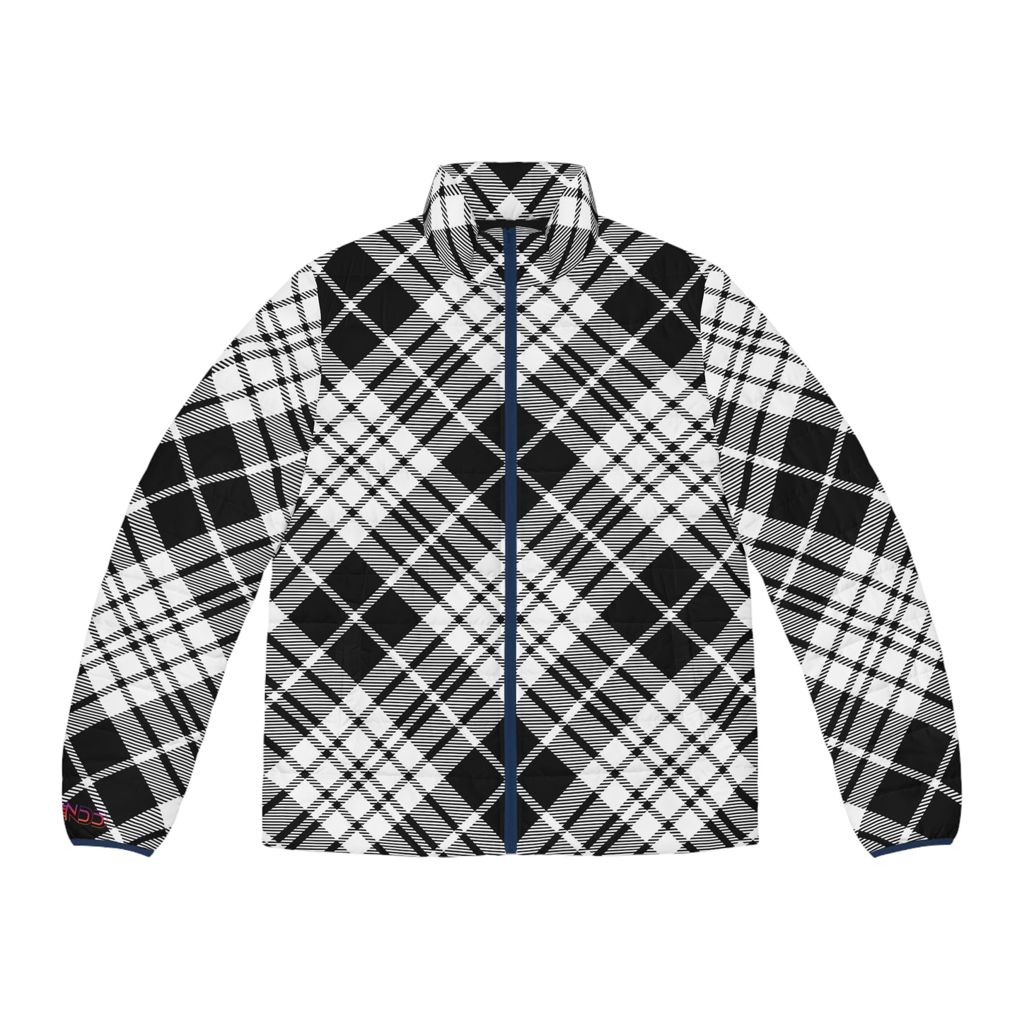 Winter 2024 Mens Puffer Jacket - MADRAS BlackWhite