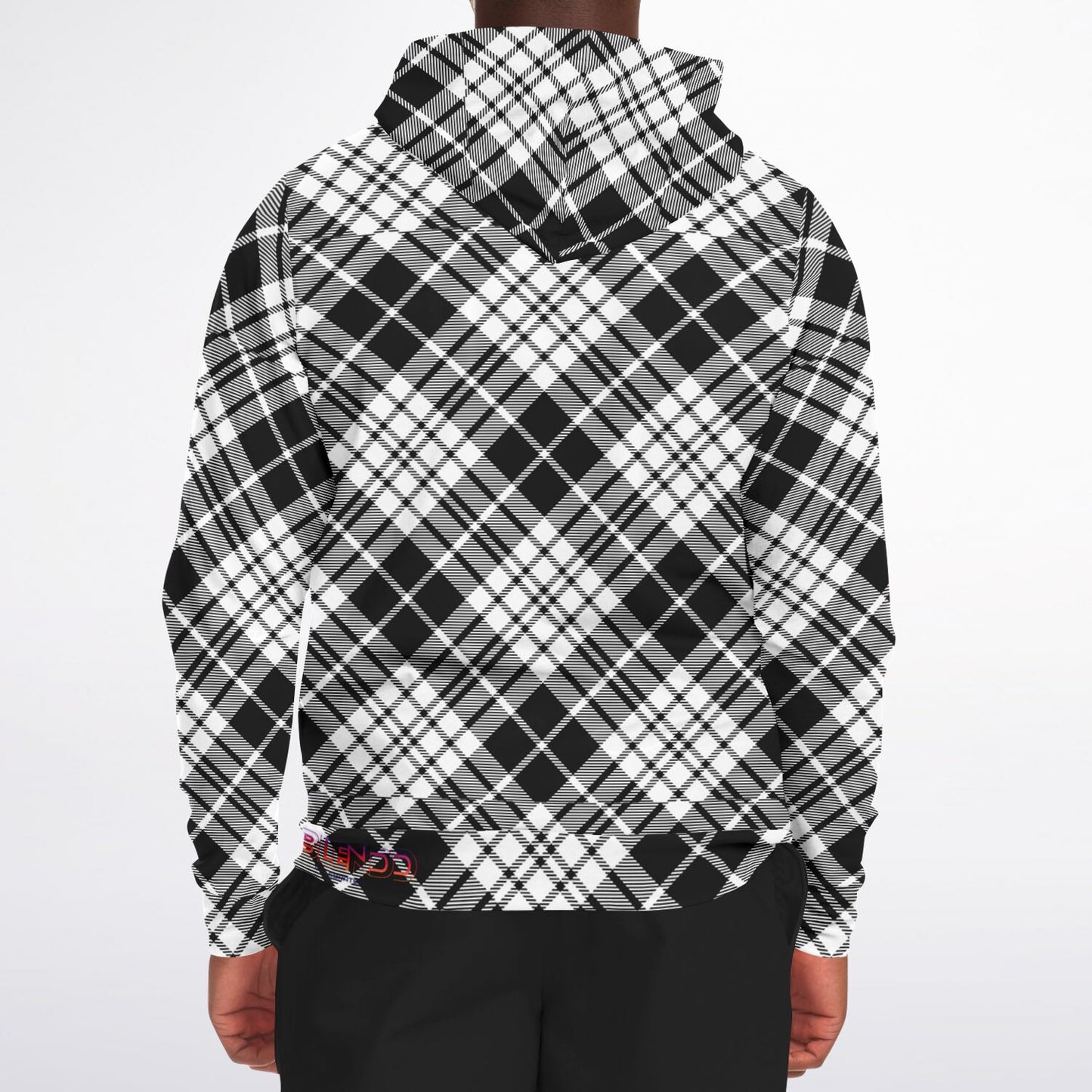 Winter 2024 Unisex Fashion Zip-Up Hoodie - MADRAS BlackWhite