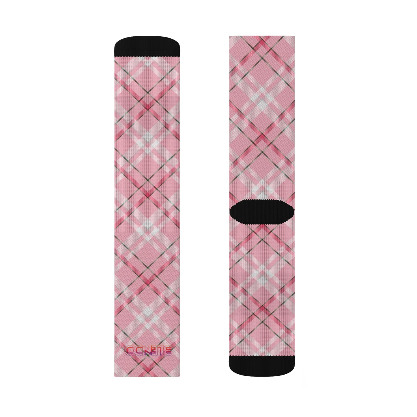 Winter 2024 Unisex Sublimation Socks - MADRAS PinkWhite