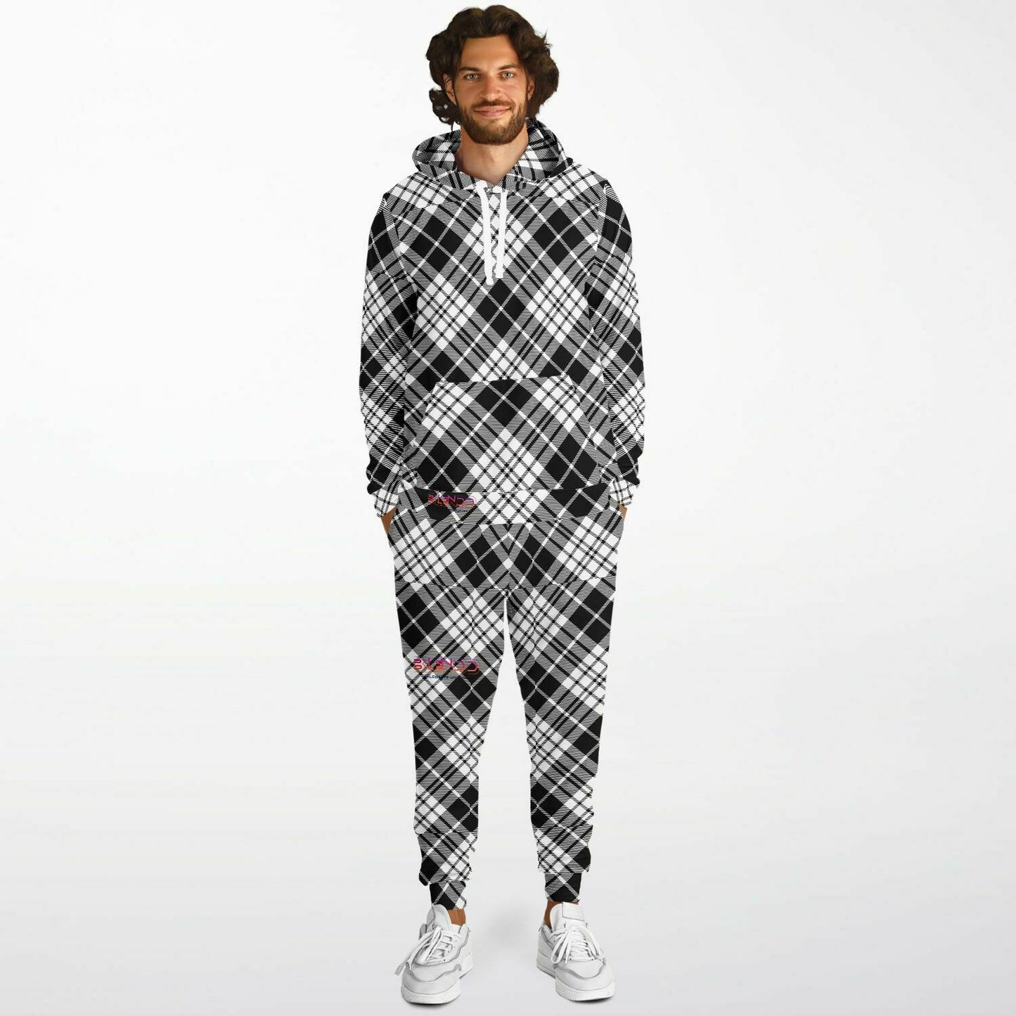 Winter 2024 Unisex Fashion Hoodie & Jogger - MADRAS BlackWhite Limited Edition