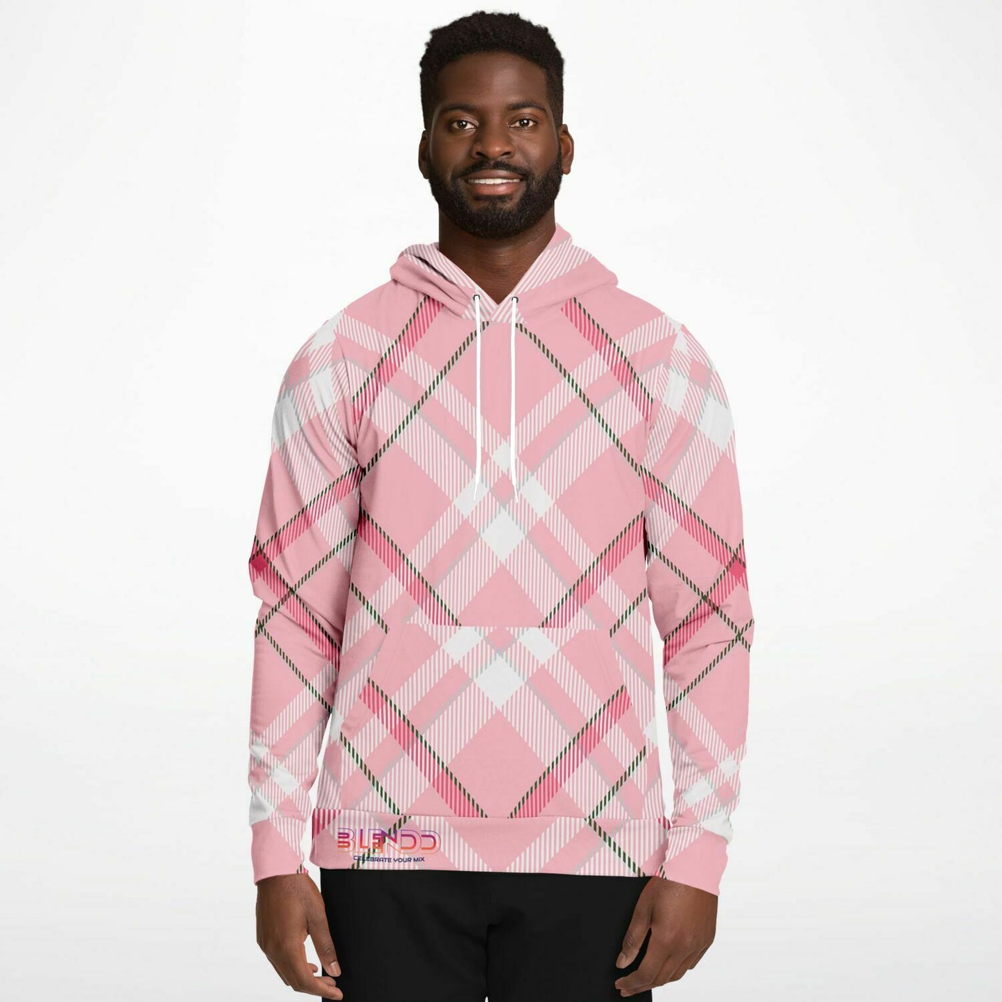 Winter 2024 Unisex Fashion Hoodie - MADRAS PinkWhite