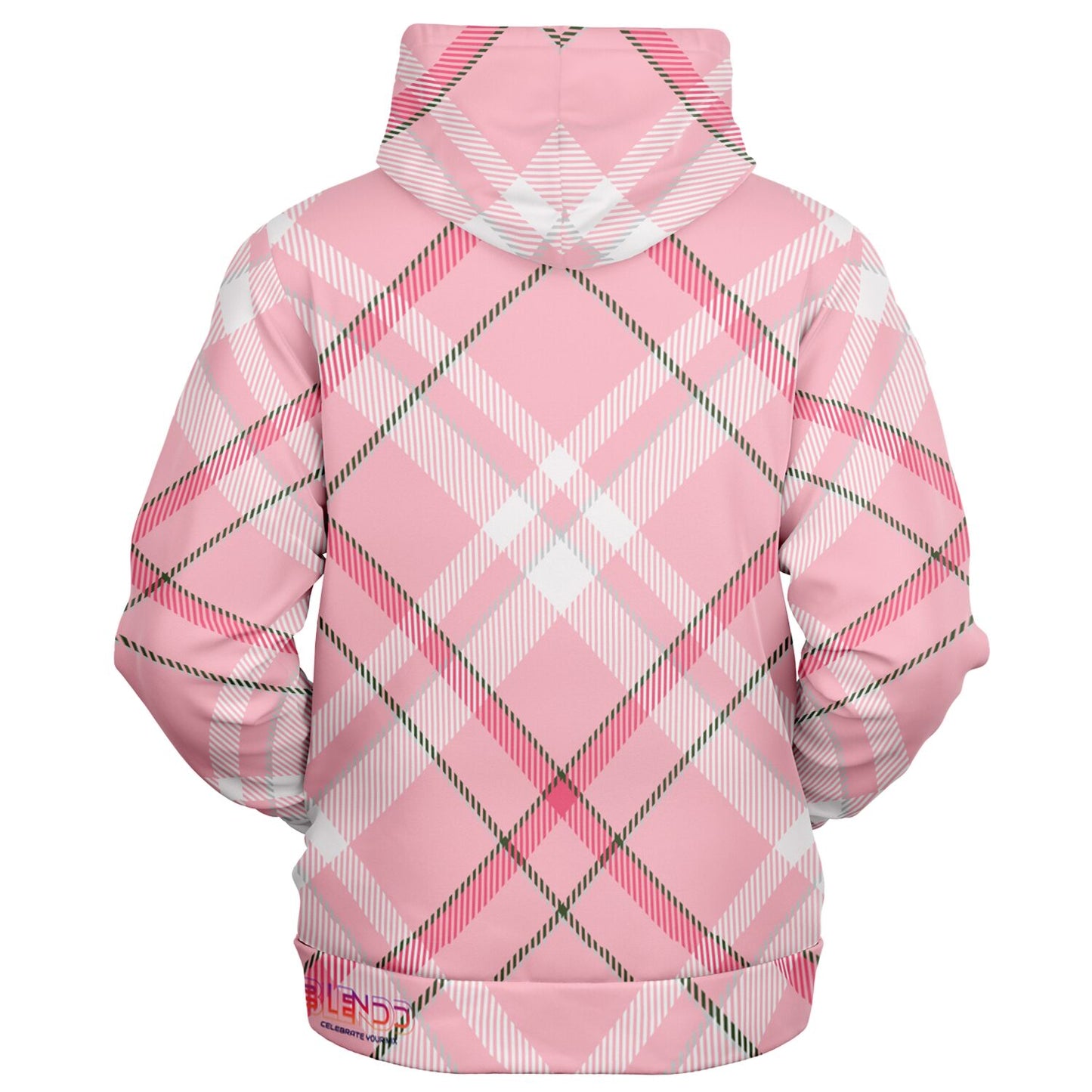 Sudadera con capucha y cremallera de moda unisex invierno 2024 - MADRAS RosaBlanco 