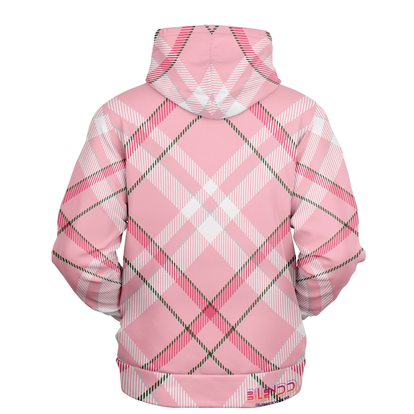 Sudadera con capucha de moda unisex invierno 2024 - MADRAS RosaBlanco 